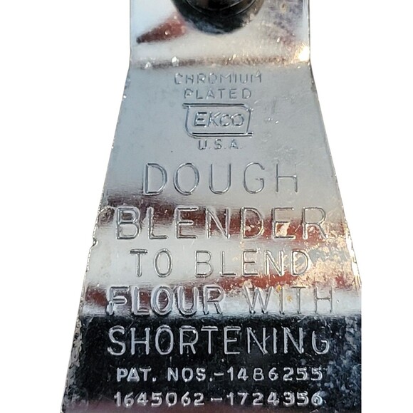 Vintage USA EKCO Pastry Cutter Dough Blender Chopper Chromium Plated Wooden Hand - Picture 5 of 6